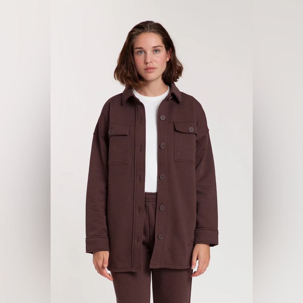 LAZYPANTS NWOT WOMEN’S TERRY FLEECE SHACKET/ terracotta